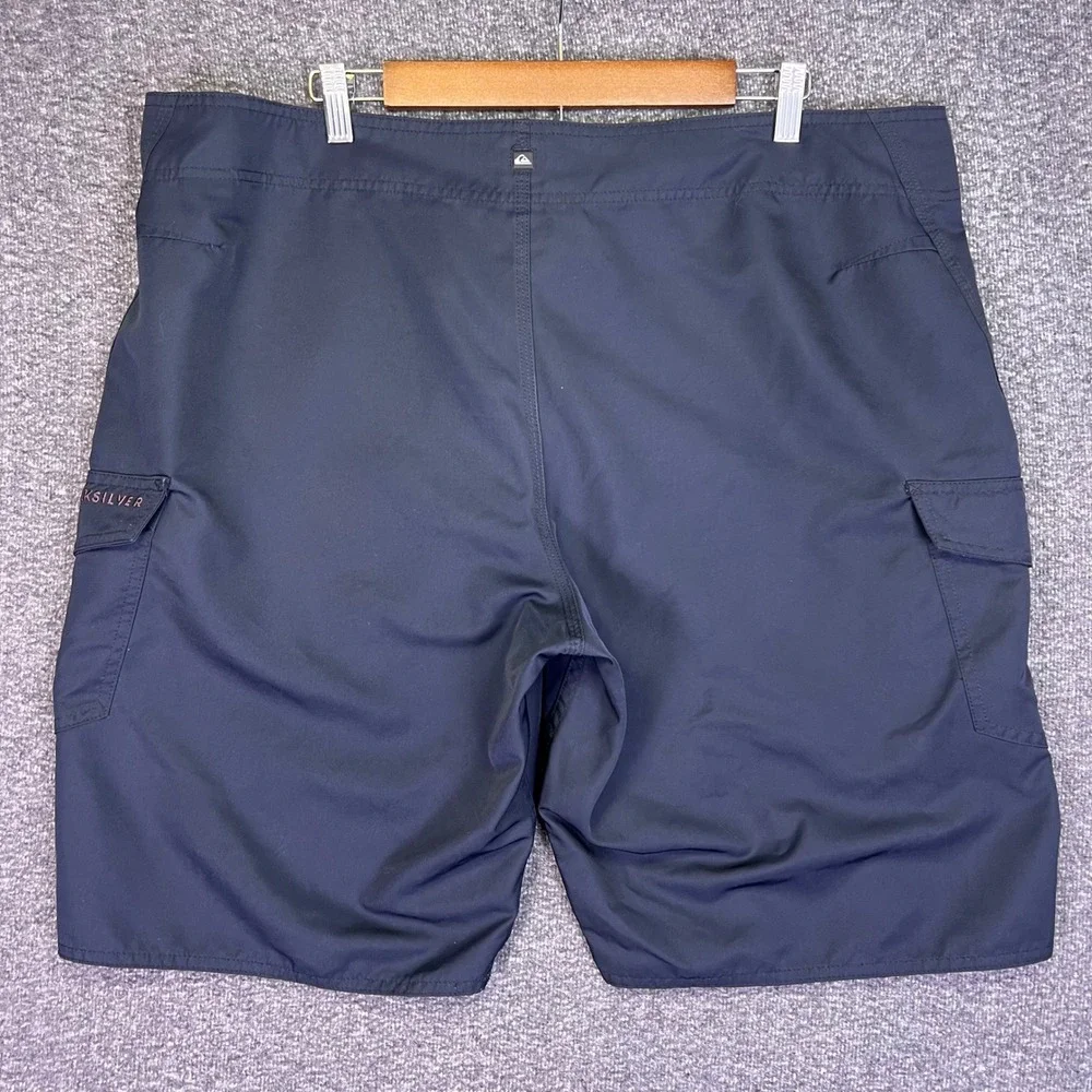 Quiksilver Board Shorts Mens 41 Navy Blue Cargo Surfer Beach Swim Quick Dry